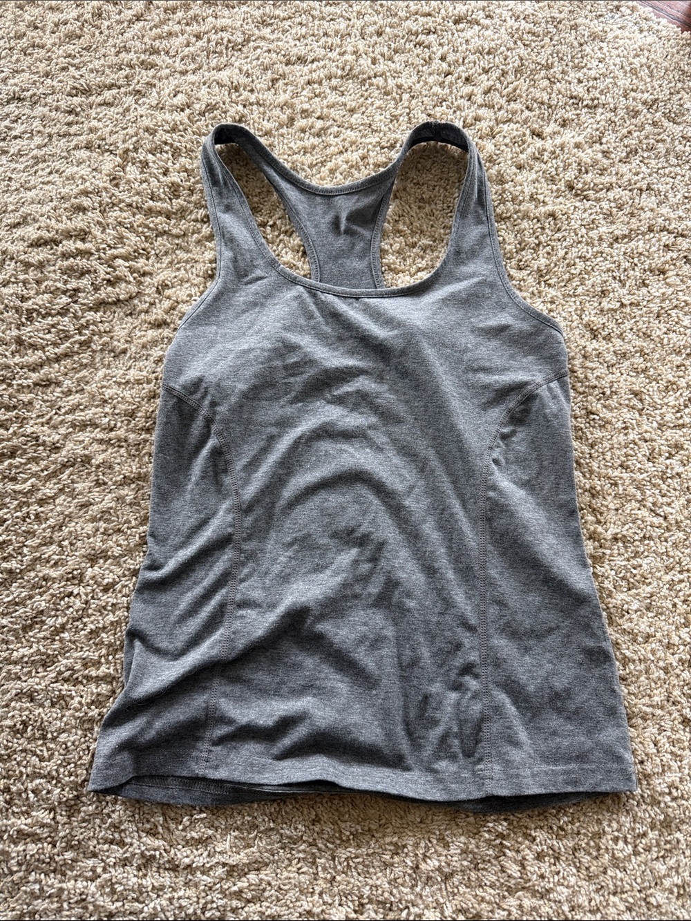 Women's Gray Racerback Tank Top - Casual Activewear
